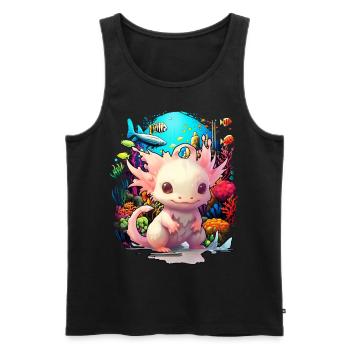 axolotl - Débardeur bio Premium Homme - noir - Devant - Michal (187cm)