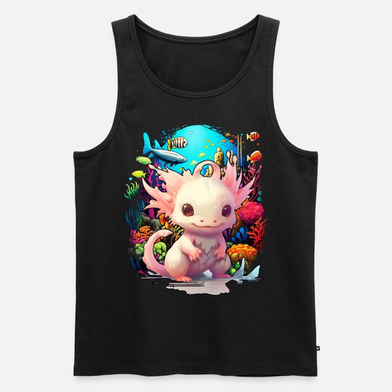 Axolotl - Männer Premium Bio Tank Top - Schwarz