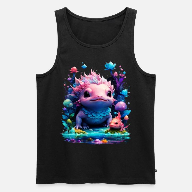 Axolotl - Männer Premium Bio Tank Top - Schwarz