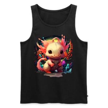 Axolotl - Men's Premium Organic Tank Top - black - Front - Michal (187cm)