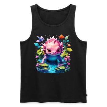 axolotl - Débardeur bio Premium Homme - noir - Devant - Michal (187cm)