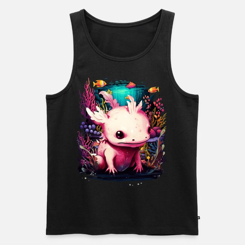 Axolotl - Männer Premium Bio Tank Top - Schwarz