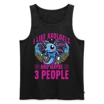 J’aime les axolotls et peut-être 3 personnes - Débardeur bio Premium Homme - noir - Devant - Michal (187cm)