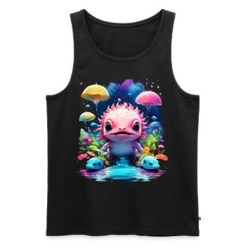 Axolotl - Men's Premium Organic Tank Top - black - Front - Michal (187cm)