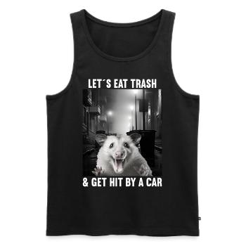 Lets eat Trash and get hit by a Car Opossum Possum - Männer Premium Bio Tank Top - Schwarz - Vorne - Michal (187cm)