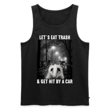 Lets eat Trash and get hit by a Car Opossum Possum - Männer Premium Bio Tank Top - Schwarz - Vorne - Michal (187cm)