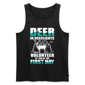 Deer In Headlights Volunteer - Männer Premium Bio Tank Top - Schwarz - Vorne - Michal (187cm)