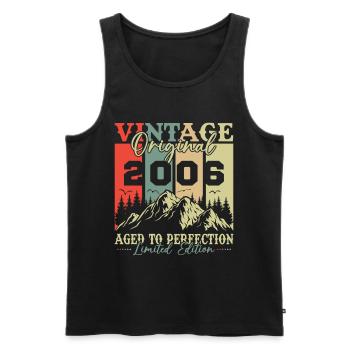 Original 2006 Jahrgang Geburtstag Geschenk - Männer Premium Bio Tank Top - Schwarz - Vorne - Michal (187cm)