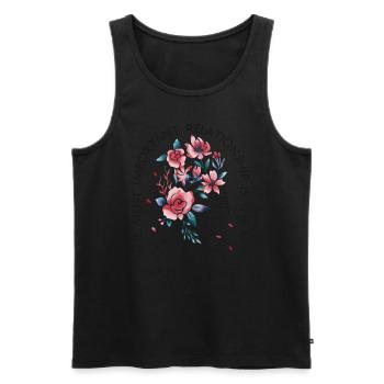Mindfulness Affirmation Minimal Line Art Drawing - Männer Premium Bio Tank Top - Schwarz - Vorne - AI Model Male 178 light (178cm)