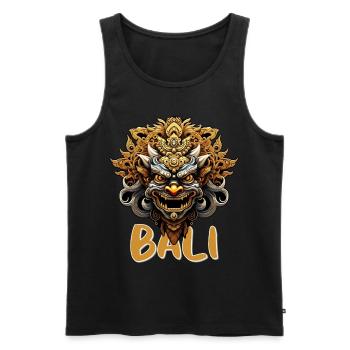 Demonic Bali Barong Mask Balinese Indondesian Cult - Männer Premium Bio Tank Top - Schwarz - Vorne - AI Model Male 178 light (178cm)
