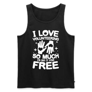 I Love Volunteering für Freiwillige und - Männer Premium Bio Tank Top - Schwarz - Vorne - Michal (187cm)
