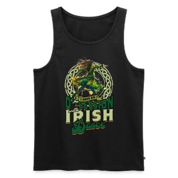 J'ai une O-Session avec de la danse irlandaise - Débardeur bio Premium Homme - noir - Devant - Michal (187cm)