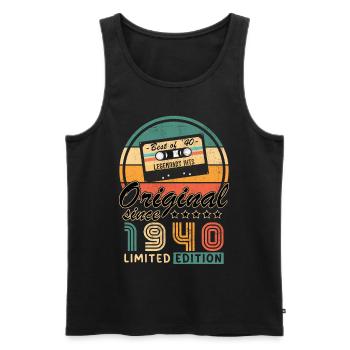 Original 1940 Retro Vintage Jahrgang Geburtstag - Männer Premium Bio Tank Top - Schwarz - Vorne - Michal (187cm)