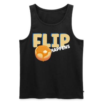 Pancake Lover Kids Pun Flip - Men's Premium Organic Tank Top - black - Front - AI Model Male 178 light (178cm)