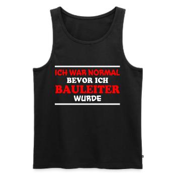 Bauleiter Spruch Baustelle Fun Bauleiter Geschenk - Männer Premium Bio Tank Top - Schwarz - Vorne - Michal (187cm)