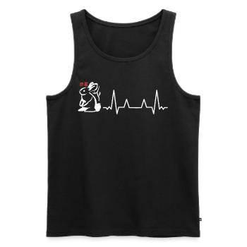 Cute Year of The Rabbit Heartbeat Chinese Zodiac S - Männer Premium Bio Tank Top - Schwarz - Vorne - Michal (187cm)