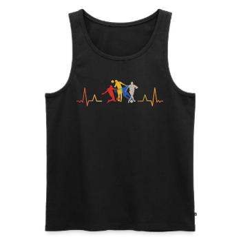 Retro Soccer Heartbeat Sports Heart Pulse Rate - Männer Premium Bio Tank Top - Schwarz - Vorne - Michal (187cm)
