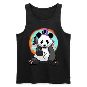 Asie Panda Ours Chapeau Faune Enfants Chine Enfant - Débardeur bio Premium Homme - noir - Devant - Michal (187cm)