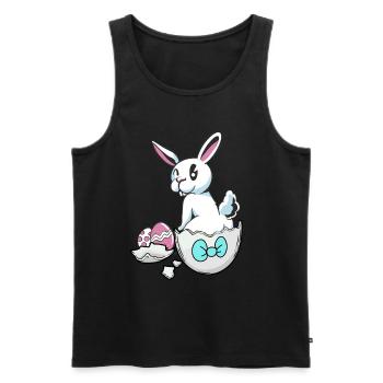Pâques lapin coquille d’oeuf oeufs oeufs de Pâques oeufs d’enfant oeuf - Débardeur bio Premium Homme - noir - Devant - Michal (187cm)