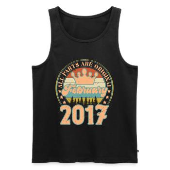 February 2017. February 2017 Birthday Gift. - Men's Premium Organic Tank Top - black - Front - Michal (187cm)