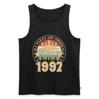 Februar 1992. Februar 1992 Geburtstagsgeschenk. - Männer Premium Bio Tank Top - Schwarz - Vorne - Michal (187cm)