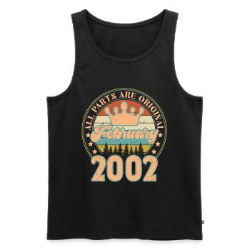 February 2002. February 2002 Birthday Gift. - Men's Premium Organic Tank Top - black - Front - Michal (187cm)