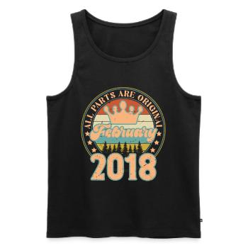 February 2018. February 2018 Birthday Gift. - Men's Premium Organic Tank Top - black - Front - Michal (187cm)