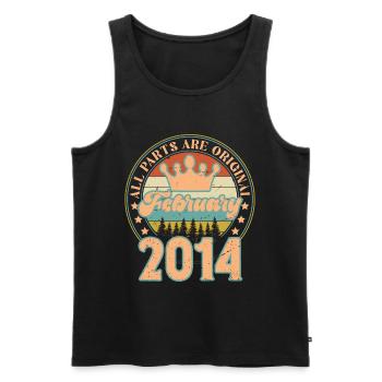 February 2014. February 2014 Birthday Gift. - Men's Premium Organic Tank Top - black - Front - Michal (187cm)