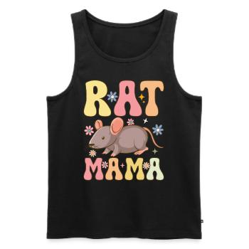 Groovy Rat Mom Femelle Rat Propriétaire d’animaux de compagnie - Débardeur bio Premium Homme - noir - Devant - Michal (187cm)
