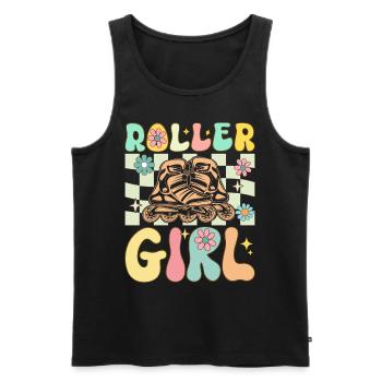 Groovy Roller Skating Girl Weibliche Rollschuhläuf - Männer Premium Bio Tank Top - Schwarz - Vorne - Michal (187cm)