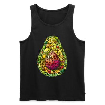 ULTRA AVOCAT ART DE LA TYPOGRAPHIE, ART DU TEXTE, ART DES MOTS - Débardeur bio Premium Homme - noir - Devant - AI Model Male 178 light (178cm)