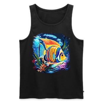Skalar - Männer Premium Bio Tank Top - Schwarz - Vorne - Michal (187cm)
