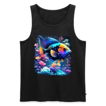 Skalar - Männer Premium Bio Tank Top - Schwarz - Vorne - Michal (187cm)