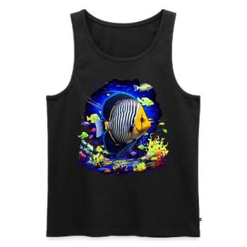 Skalar - Männer Premium Bio Tank Top - Schwarz - Vorne - Michal (187cm)