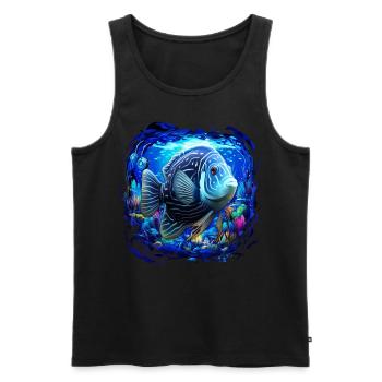 Skalar - Männer Premium Bio Tank Top - Schwarz - Vorne - Michal (187cm)
