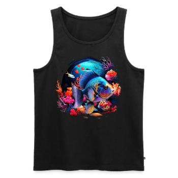 Skalar - Männer Premium Bio Tank Top - Schwarz - Vorne - Michal (187cm)