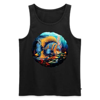 Skalar - Männer Premium Bio Tank Top - Schwarz - Vorne - Michal (187cm)