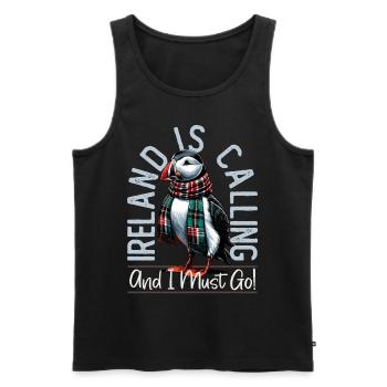 Ireland, Puffin, Ireland Is Calling - Men's Premium Organic Tank Top - black - Front - Michal (187cm)