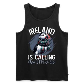 Ireland, Puffin, Ireland Is Calling - Men's Premium Organic Tank Top - black - Front - Michal (187cm)
