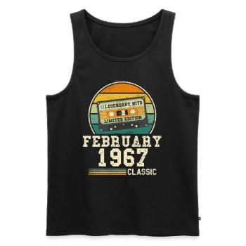 57. Geburtstag FEBRUAR Jahrgang 1967 Geschenkidee - Männer Premium Bio Tank Top - Anthrazit - Vorne - Alexander (188cm)