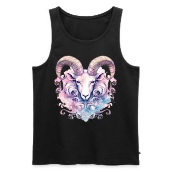 Aries Ram Zodiac Sign Vintage Astrology Aesthetic - Männer Premium Bio Tank Top - Schwarz - Vorne - AI Model Male 178 light (178cm)
