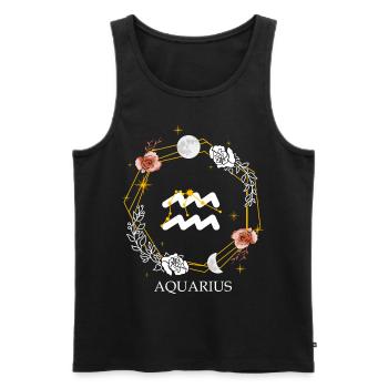 Aquarius Constellation Sign Zodiac Symbol Astrolog - Männer Premium Bio Tank Top - Schwarz - Vorne - AI Model Male 178 light (178cm)
