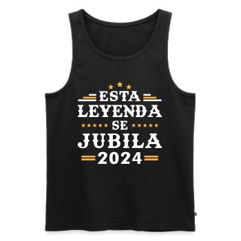 This legend retires 2024 - Men's Premium Organic Tank Top - black - Front - AI Model Male 178 light (178cm)