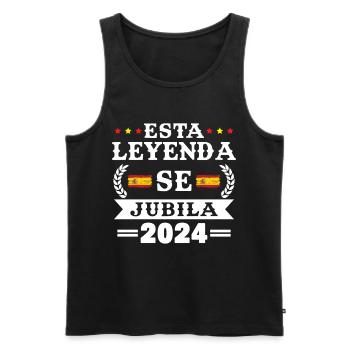This legend retires 2024 - Men's Premium Organic Tank Top - black - Front - AI Model Male 178 light (178cm)