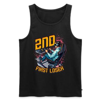 Sim Racing Sim Race 2nd First Loser - Männer Premium Bio Tank Top - Schwarz - Vorne - AI Model Male 178 light (178cm)