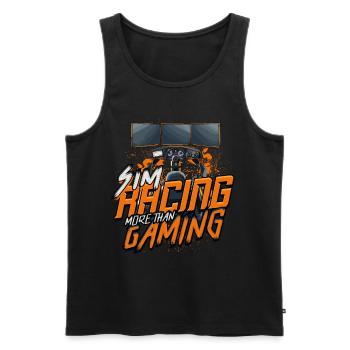 Sim Racing More Than Gaming - Men's Premium Organic Tank Top - black - Front - AI Model Male 178 light (178cm)