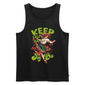 Irish Dance Keep Calm And Jig On - Men's Premium Organic Tank Top - black - Front - AI Model Male 178 light (178cm)