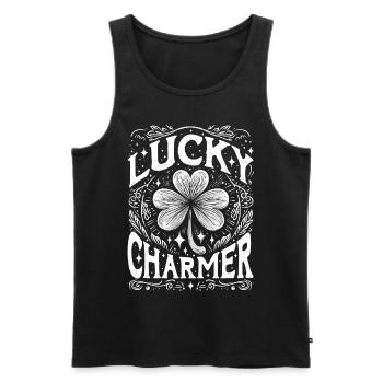 Lucky Charmer - Männer Premium Bio Tank Top - Schwarz - Vorne - AI Model Male 178 light (178cm)