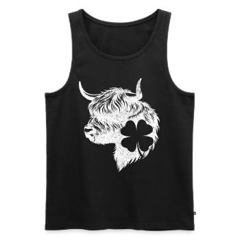 Shamrock Scottish Highland Cattle - Men's Premium Organic Tank Top - black - Front - Michal (187cm)