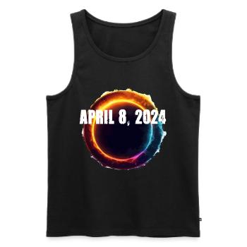 Sonnenfinsternis 8. April 2024 - Männer Premium Bio Tank Top - Schwarz - Vorne - Michal (187cm)